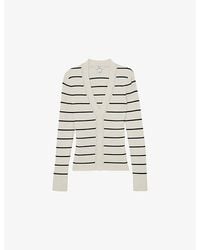 Reiss - Lauralee Stripe Ribbed Knitted Top - Lyst