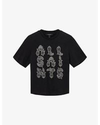 AllSaints - Ella Lisa Logo-Embellished Cotton T-Shirt - Lyst