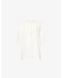 Frankie Shop - Eda Long-Sleeve Woven Polo Shirt - Lyst