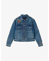 AllSaints - Exile Bird-Patch Denim Jacket - Lyst
