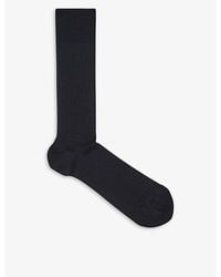 Reiss - Fela Ribbed Stretch-Cotton Socks - Lyst