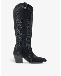 Maje - Embroidered Suede Cowboy Boots - Lyst