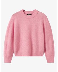 Whistles - Ribbed-Trim Wool-Blend Jumper - Lyst
