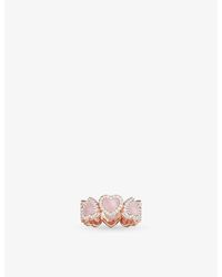Apm Monaco - Full Heart 18Ct-Plated Metal Alloy And Cubic Zirconia Ring - Lyst