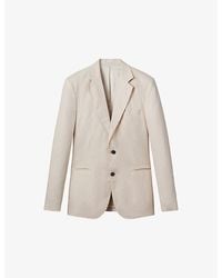 Reiss - Kin Notch-Lapel Slim-Fit Single-Breasted Linen Blazer - Lyst