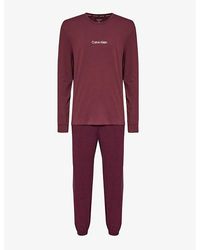 Calvin Klein - Brand-print Regular-fit Stretch Cotton-blend Pyjamas - Lyst