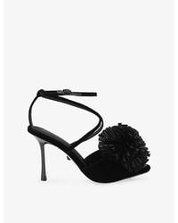 Kurt Geiger - Pom Velvet Heeled Sandals - Lyst