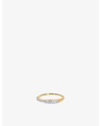 Monica Vinader - Riva 18Ct-Plated Vermeil Sterling- And 0.18Ct Lab-Grown Diamond Stacking Ring - Lyst