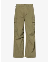 Palmes - Herringbone-Pattern Cotton Cargo Trousers - Lyst