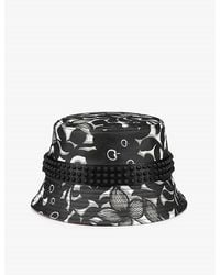 Christian Louboutin - Bobino Spikes Graphic-print Cotton-canvas Bucket Hat - Lyst