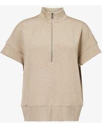 Varley - Ritchie Short-sleeved Stretch-woven Sweatshirt - Lyst