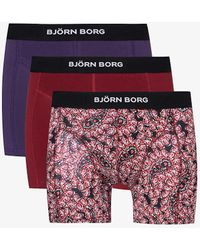 Björn Borg - Pack 5 Logo-waistband Pack Of Three Organic Stretch-cotton Boxers X - Lyst