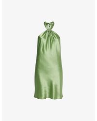 Reformation - Opaline Halter-Neck Silk Mini Dress - Lyst