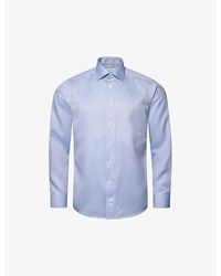 Eton - Cutaway-collar Curved-yoke Slim-fit Cotton-twill Shirt - Lyst