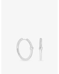 Astrid & Miyu - Pavé Knot 925 Sterling Hoop Earrings - Lyst