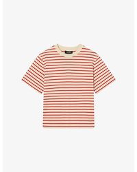 Whistles - Striped Short-Sleeve Cotton T-Shirt - Lyst