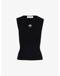 Marine Serre - Moon-embroidered Sleeveless Stretch-knit Top - Lyst