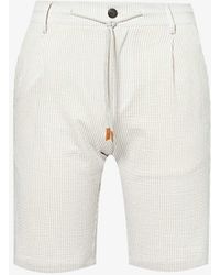 Eleventy - Drawstring-waist Slip-pocket Cotton-blend Shorts - Lyst