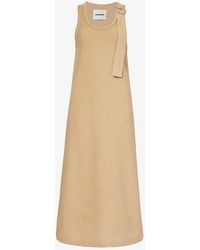Jil Sander - D-ring Strap Zip-slit Cotton-blend Knitted Maxi Dress - Lyst