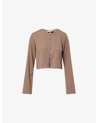 The Couture Club - Button-Through Ribbed Cotton-Jersey Top - Lyst