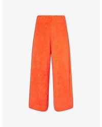 ME+EM - Towelling Wide-Leg Crop Cotton-Blend Trousers - Lyst