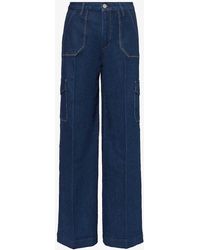PAIGE - Mid-rise Wide-leg Stretch-denim Jeans - Lyst