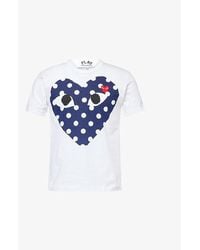 COMME DES GARÇONS PLAY - Big Heart Polka-Dot Cotton-Jersey T-Shirt - Lyst