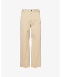 Loewe - Anagram-Embroidered Cotton-Twill Trousers - Lyst