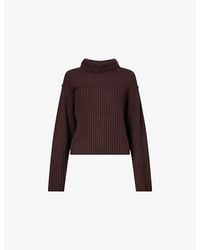 Theory - Ribbed Crop Turtleneck Merino Wool Jumper - Lyst