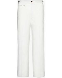 Gucci - Brand-embroidered Straight-leg Relaxed-fit Cotton Trousers - Lyst