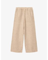 AllSaints - Korten Elasticated-Waist Lyocell And Linen Trousers - Lyst