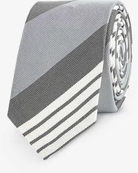 Thom Browne - Striped Silk And Cotton-blend Tie - Lyst