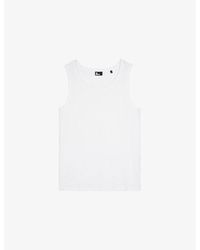 The Kooples - Embroidered-Crest Crewneck Stretch-Cotton Tank Top - Lyst