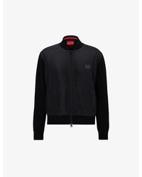 HUGO - Contrasting-panelled Shell And Organic-cotton Filled Bomber Jacket X - Lyst