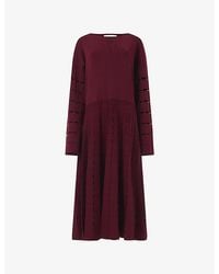eem - Patterned Scoop-Neck Knitted Midi Dress - Lyst