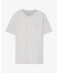 AllSaints - Brace Logo-Embroidered Cotton-Jersey T-Shirt - Lyst
