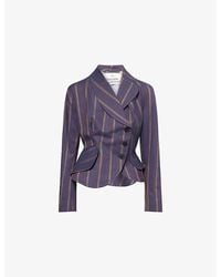 Vivienne Westwood - Stormy Asymmetric Stripe Cotton-Blend Jacket - Lyst
