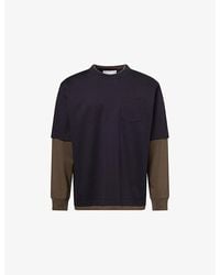 Sacai - Layered Long-Sleeve Cotton T-Shirt - Lyst