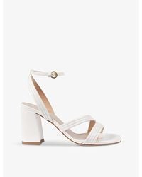 LK Bennett - Edita Block-Heel Faux-Leather Sandals - Lyst