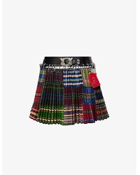 Chopova Lowena - Hanger Tartan-pattern Wool Mini Skirt - Lyst