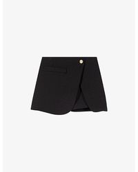 Maje - Wrap Mid-Rise Stretch-Woven Shorts - Lyst