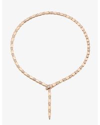 BVLGARI - Serpenti Coiled-snake 18ct Rose-gold And 4.5ct Diamond Necklace - Lyst
