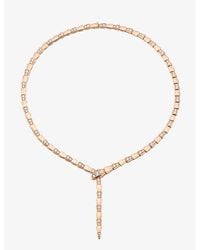 BVLGARI - Serpenti Coiled-Snake 18Ct Rose- And 4.5Ct Diamond Necklace - Lyst