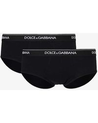 Dolce & Gabbana - Logo-waistband Pack Of Two Stretch-cotton Briefs - Lyst