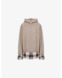 Acne Studios - Contrast-Check-Print Relaxed-Fit Wool-Blend Hoodie - Lyst