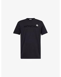 Moncler - Vy Logo-embroidered Short-sleeve Cotton-jersey T-shirt X - Lyst