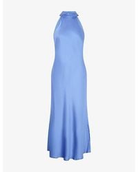 OMNES - Seychelles Halterneck Satin Maxi Dress - Lyst