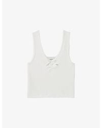 Claudie Pierlot - Bow-Embroidered Round-Neck Knitted Tank Top - Lyst