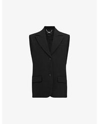 AllSaints - Sammey Relaxed-fit Single-breasted Stretch-woven Waistcoat - Lyst