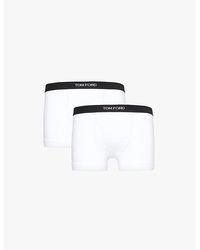 Tom Ford - Branded-Waistband Pack Of Two Stretch-Cotton Trunks - Lyst